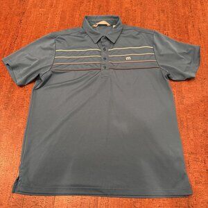 Travis Mathew Men’s Large Blue Short Sleeve Polo Golf Shirt